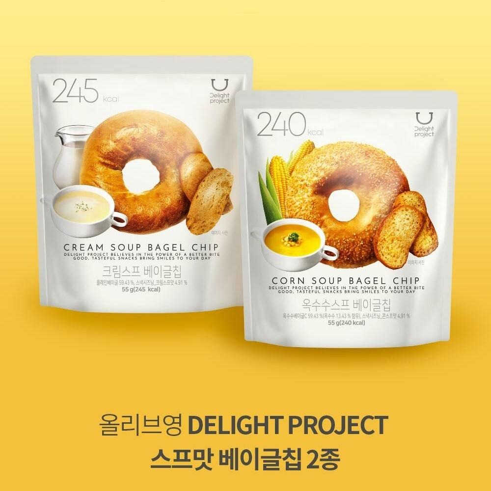 跨國失眠 ｜🇰🇷 韓國零食 OLIVE YOUNG  DELIGHT PROJECT 低卡貝果餅乾 奶油濃湯 玉米濃湯-細節圖8