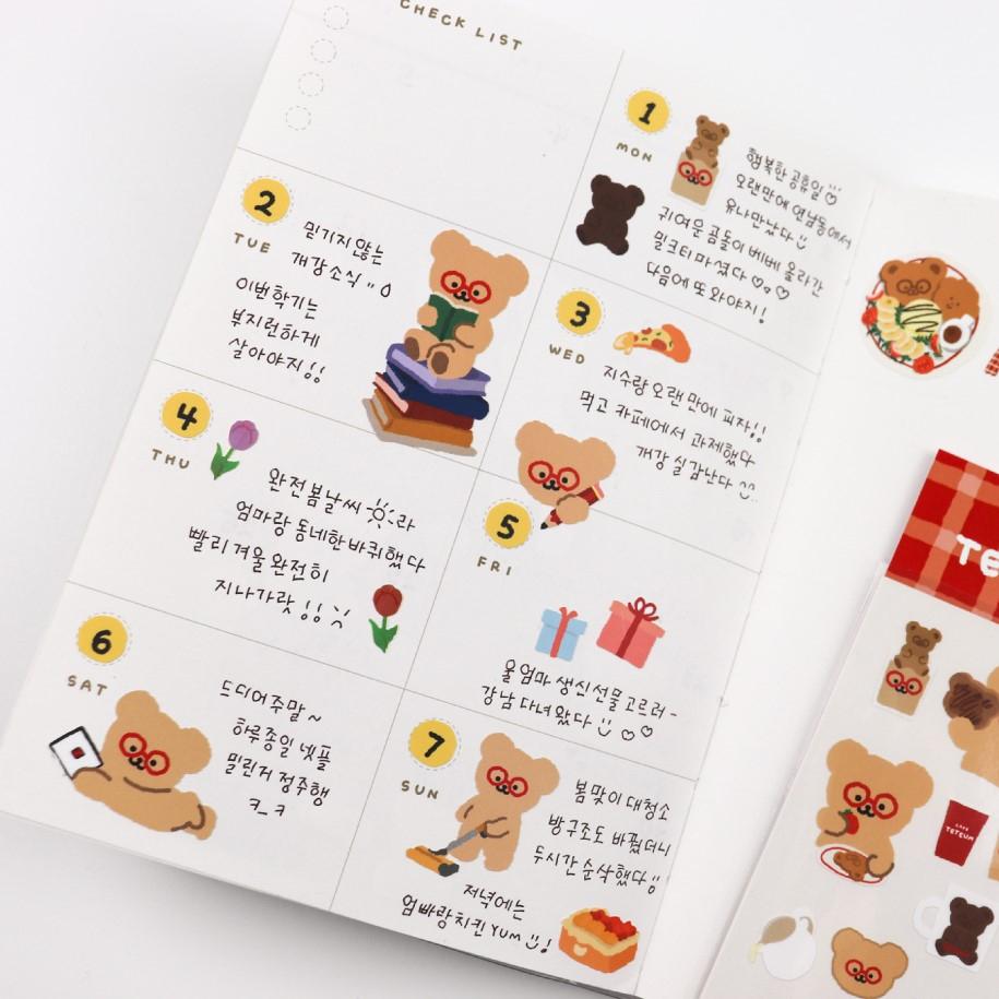 文青少女 ｜🇰🇷 韓國文創品牌 🍀  TETEUM ｜ 貼紙 造型貼紙 全系列代購 手帳貼紙 小熊貼紙 狗狗貼紙-細節圖9