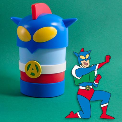 跨國失眠｜🇰🇷 韓國文創代購 蠟筆小新同款垃圾桶 動感超人掀蓋式垃圾桶 桌上型垃圾桶-細節圖3