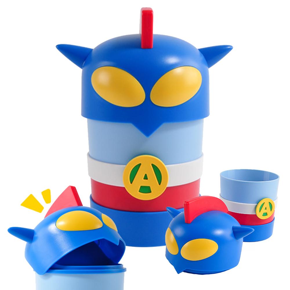 跨國失眠｜🇰🇷 韓國文創代購 蠟筆小新同款垃圾桶 動感超人掀蓋式垃圾桶 桌上型垃圾桶-細節圖4