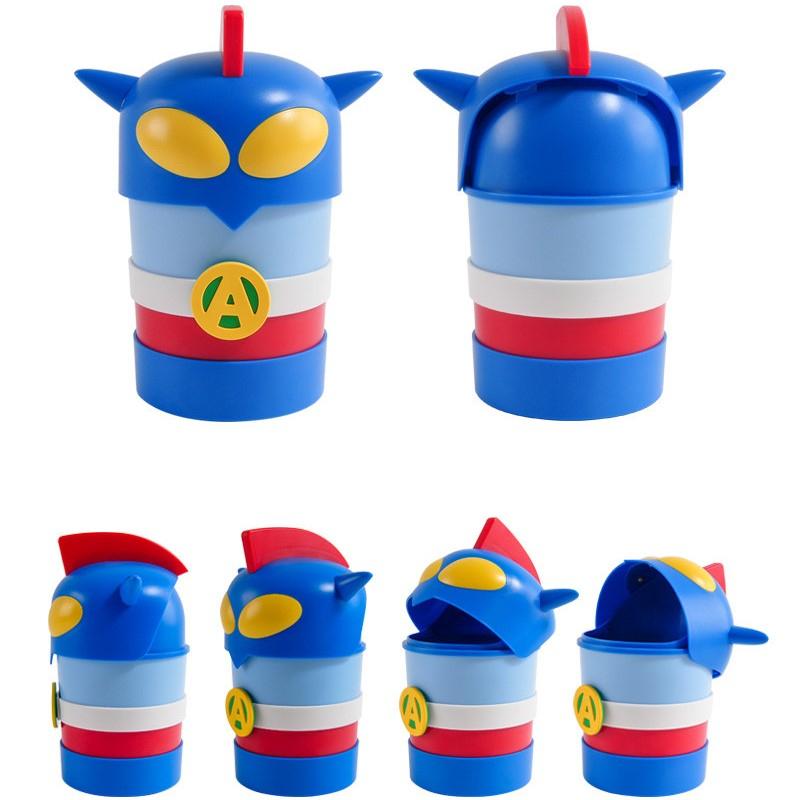 跨國失眠｜🇰🇷 韓國文創代購 蠟筆小新同款垃圾桶 動感超人掀蓋式垃圾桶 桌上型垃圾桶-細節圖7