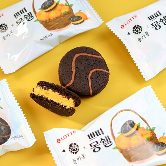 跨國失眠 ｜🇰🇷 韓國零食 Lotte x 濟州島馬卡龍名店 돌카롱 柑橘鮮奶油巧克力派-細節圖3