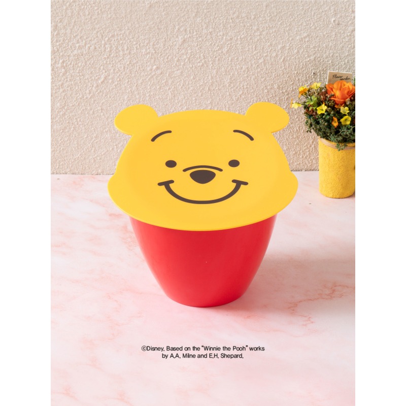 跨國失眠｜🇰🇷 韓國大創  小熊維尼 桌上型垃圾桶 桌上垃圾桶 辦公桌垃圾桶 辦公桌小型垃圾桶 掀蓋垃圾桶-細節圖3