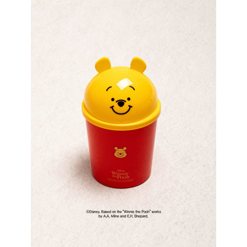 跨國失眠｜🇰🇷 韓國大創  小熊維尼 桌上型垃圾桶 桌上垃圾桶 辦公桌垃圾桶 辦公桌小型垃圾桶 掀蓋垃圾桶-細節圖10