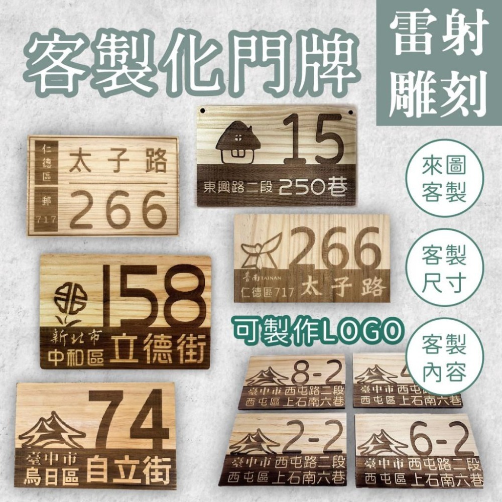 木淥雷射雕刻•客製化木質門牌｜原木招牌地址牌 民宿住家工作室標示-細節圖8