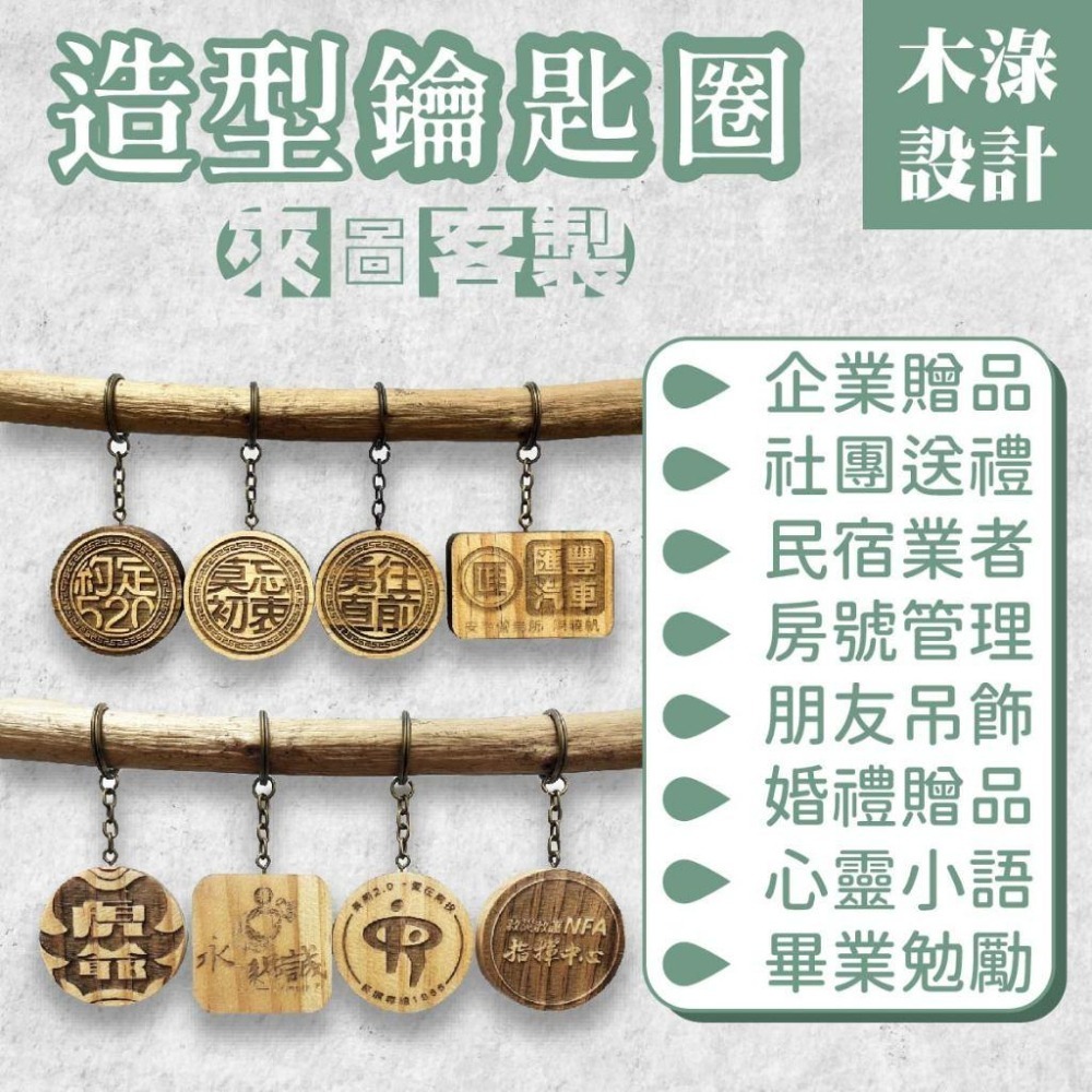木淥雷射雕刻｜客製化木質造型鑰匙圈｜檜木鑰匙圈・民宿鑰匙圈・客製禮物-細節圖6