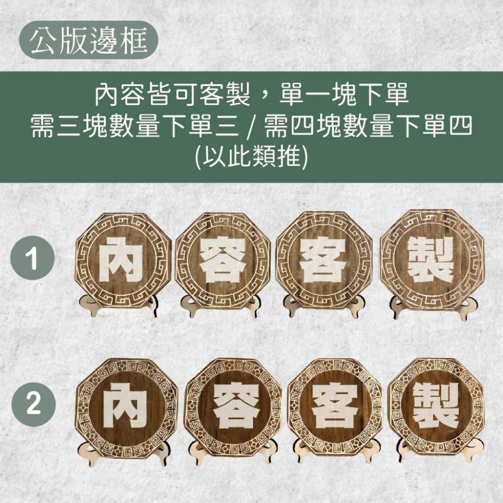 木淥雷射雕刻•客製木質八角匾額｜神明祝賀八卦字匾 擺宴祀宴-細節圖2