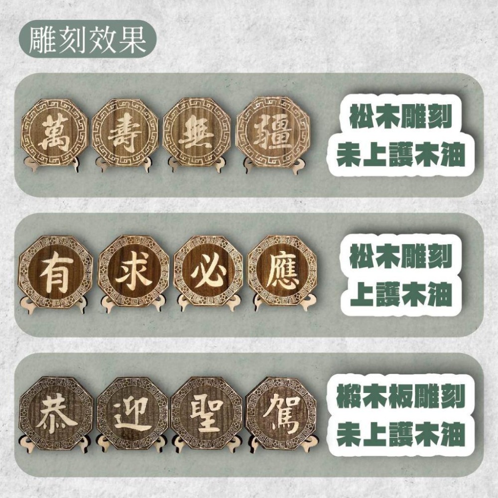 木淥雷射雕刻•客製木質八角匾額｜神明祝賀八卦字匾 擺宴祀宴-細節圖3