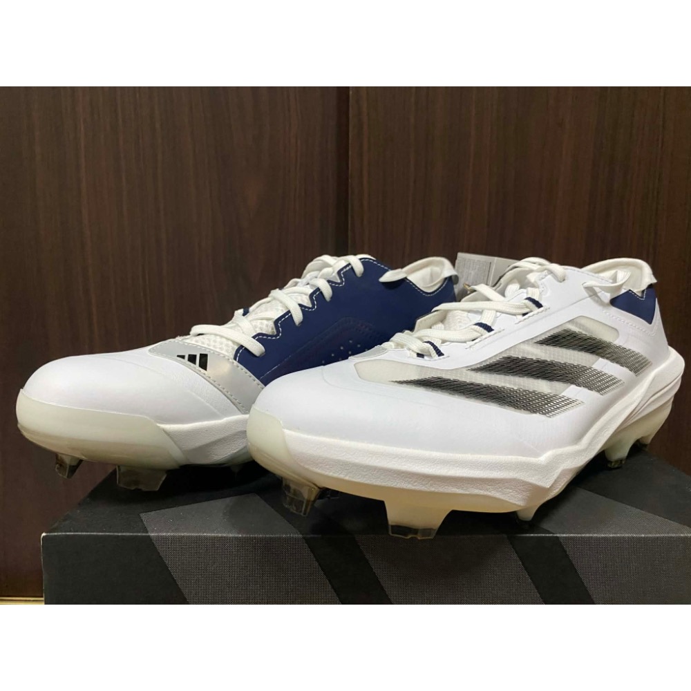 【大腳福利社】Adidas Adizero Impact TPU BSB 白/海軍藍 IH3461 棒壘球膠釘鞋-細節圖2