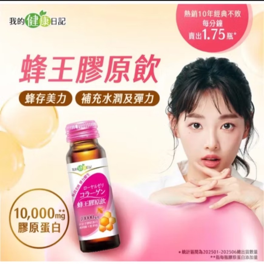 【正品保證】我的健康日記  蜂王膠原飲 / 燕窩膠原飲  24入/箱  期限到2027/8月-規格圖7