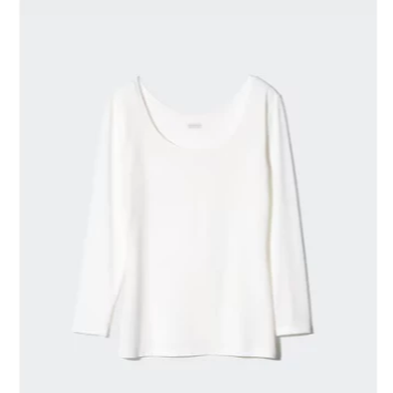 現貨天天出貨【UNIQLO】 女生發熱衣 HEATTECH U領上衣 (8分袖)UNIQLO發熱衣-細節圖2