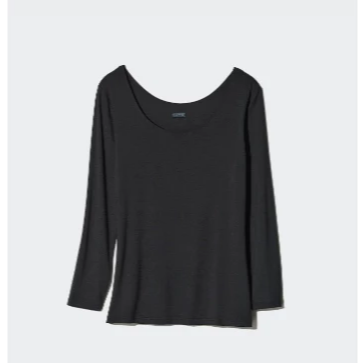 現貨天天出貨【UNIQLO】 女生發熱衣 HEATTECH U領上衣 (8分袖)UNIQLO發熱衣-細節圖3