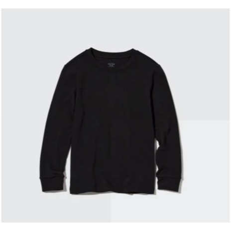 現貨天天出貨【UNIQLO】 童裝 160~110 極暖發熱衣 棉質 圓領T恤 (男童女童通用)UNIQLO發熱衣-細節圖2