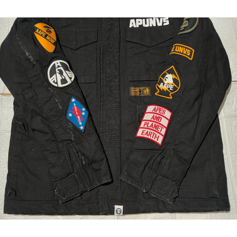 (9651) AAPE 棉服 連帽 外套 胸圍112 衣長69-細節圖2