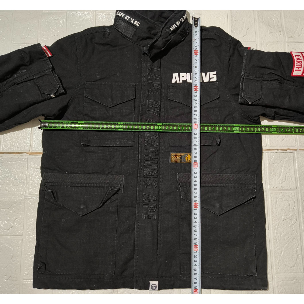 (9651) AAPE 棉服 連帽 外套 胸圍112 衣長69-細節圖3