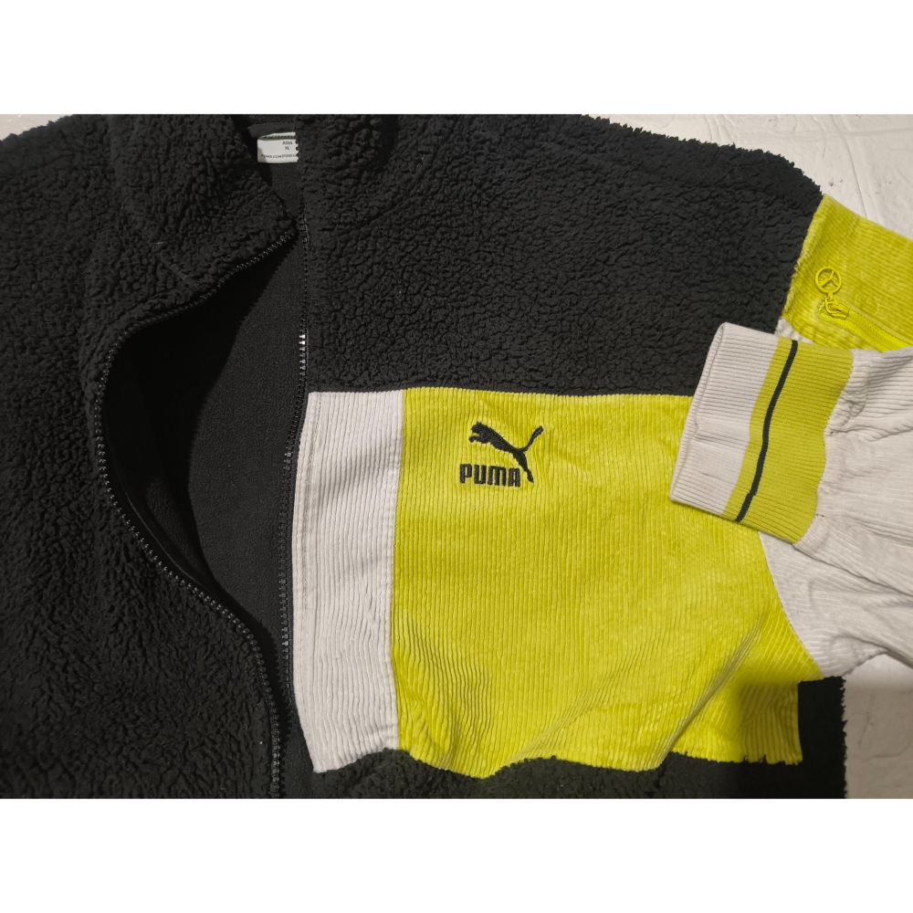 (9730) PUMA 羔羊絨 燈芯絨 拼接 外套 胸圍120 衣長71-細節圖5