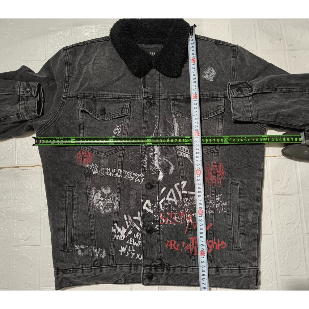 (9739) ZARA 羔羊絨 牛仔 外套 胸圍120 衣長68-細節圖3