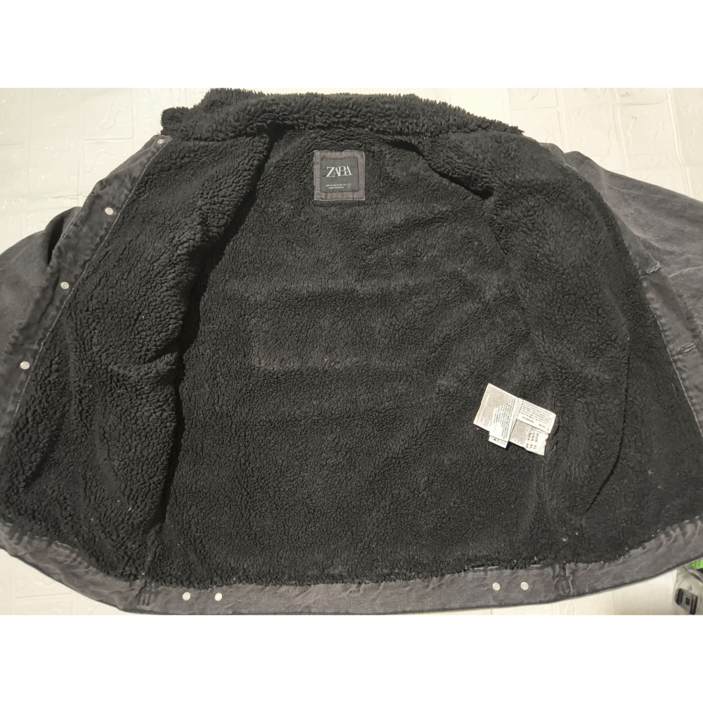 (9739) ZARA 羔羊絨 牛仔 外套 胸圍120 衣長68-細節圖4