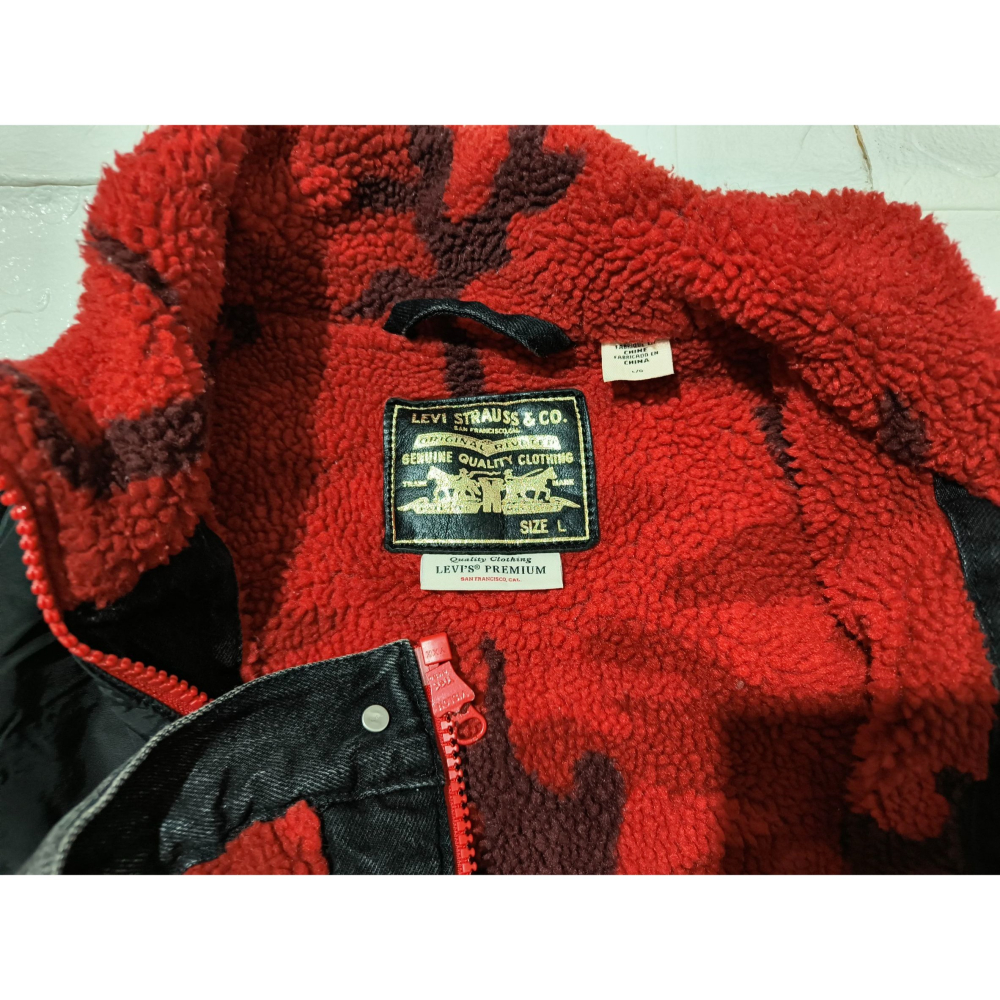 (0154) LEVI＇S 羔羊絨 牛仔外套 胸圍126 衣長69 74753-0000-細節圖4