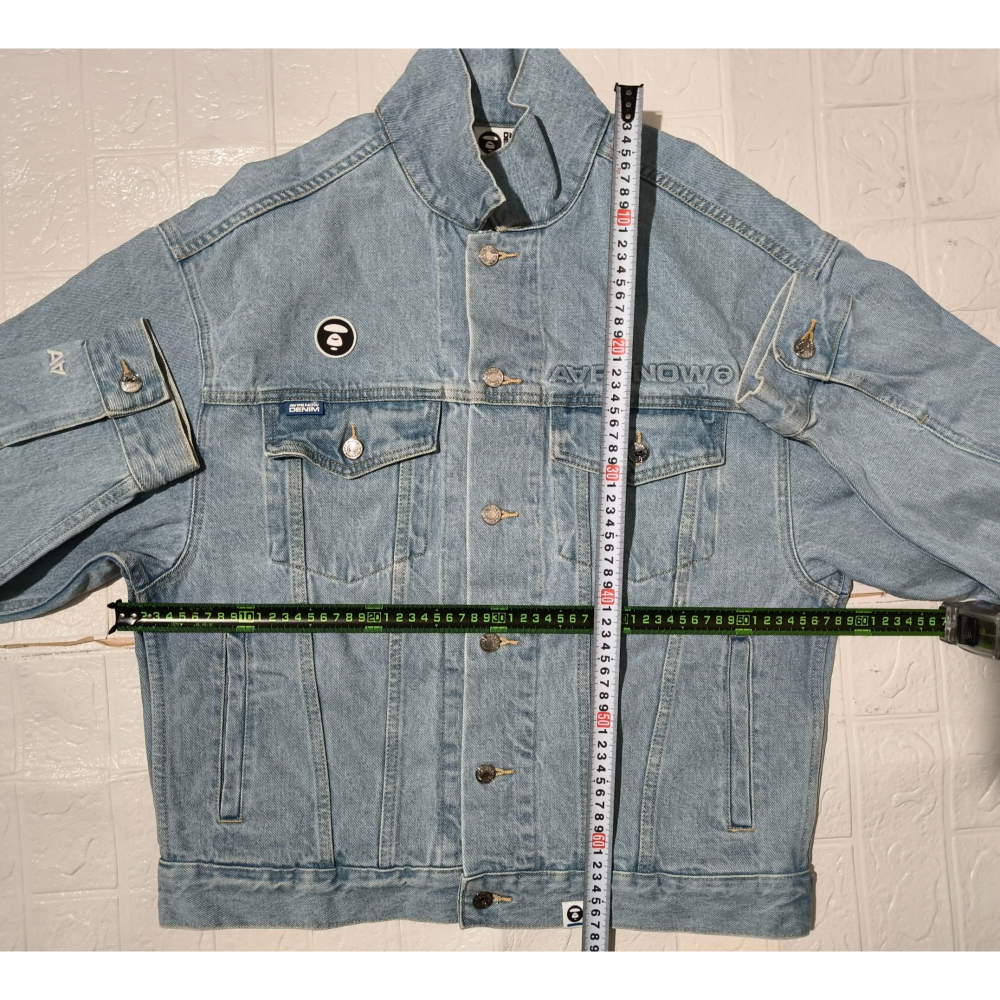 (0196) AAPE 牛仔 外套 胸圍116 衣長67-細節圖3