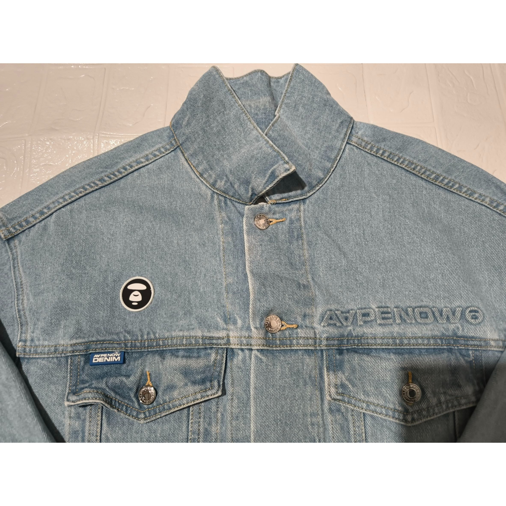 (0196) AAPE 牛仔 外套 胸圍116 衣長67-細節圖4