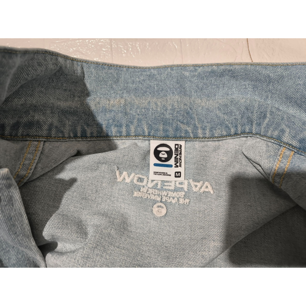(0196) AAPE 牛仔 外套 胸圍116 衣長67-細節圖7