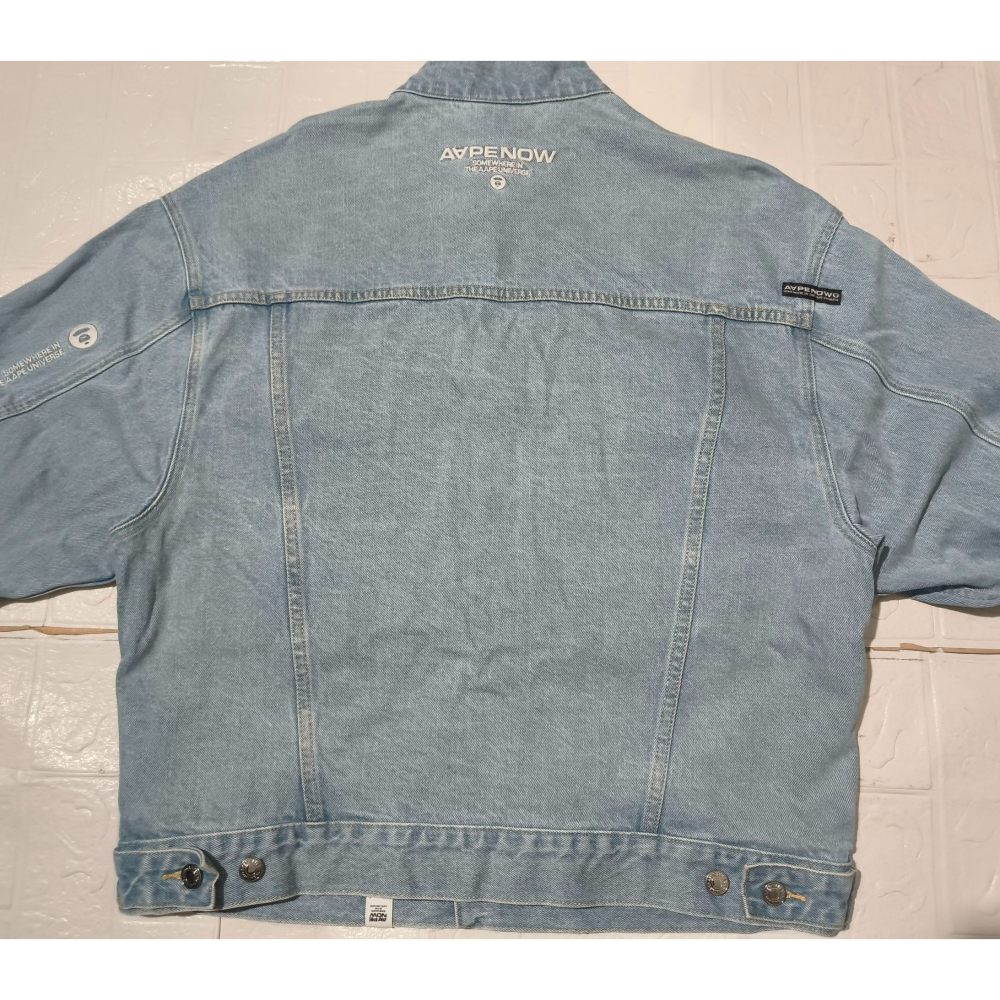 (0196) AAPE 牛仔 外套 胸圍116 衣長67-細節圖8