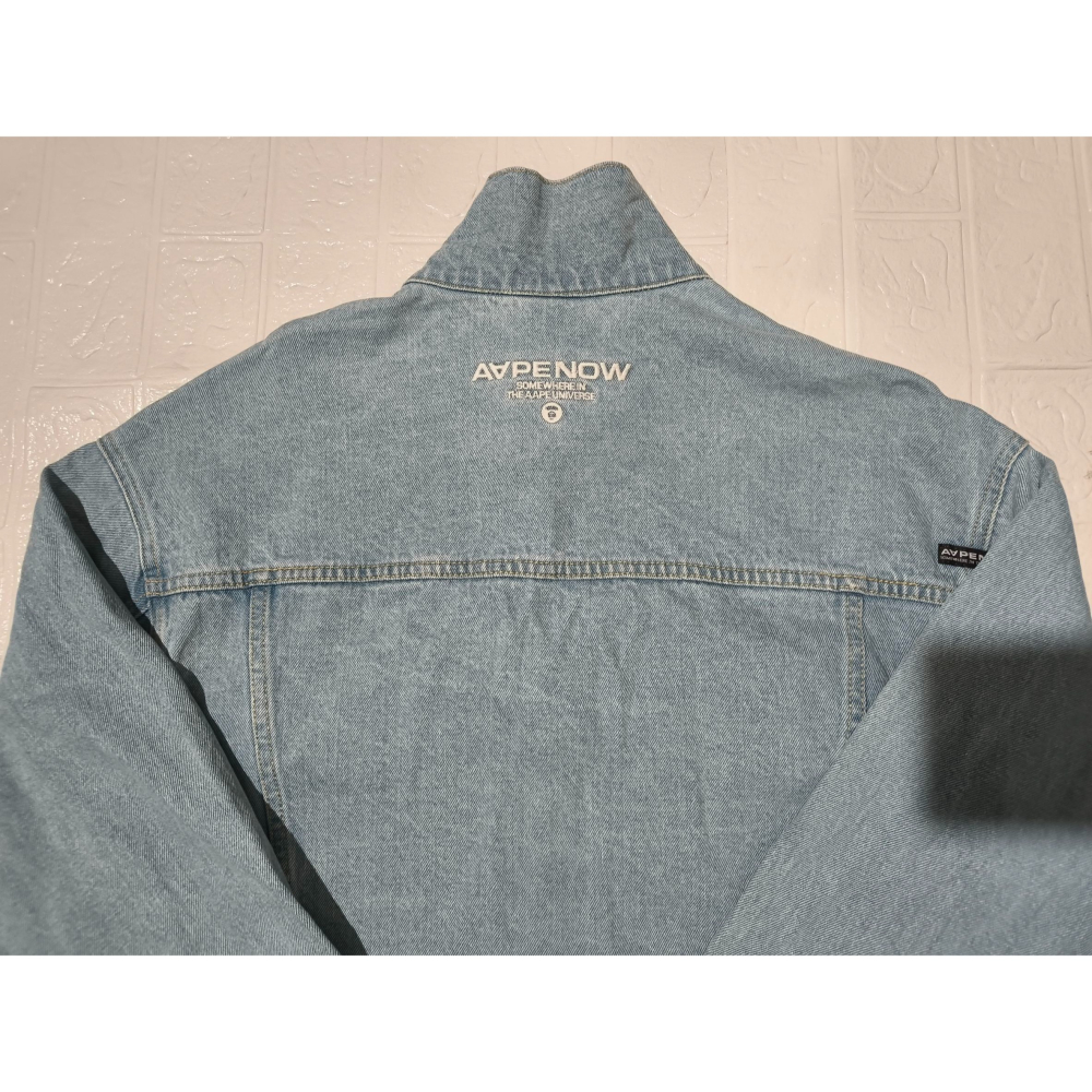 (0196) AAPE 牛仔 外套 胸圍116 衣長67-細節圖10