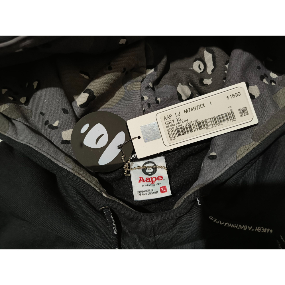 (0454) AAPE 帽T 胸圍132 衣長83-細節圖4