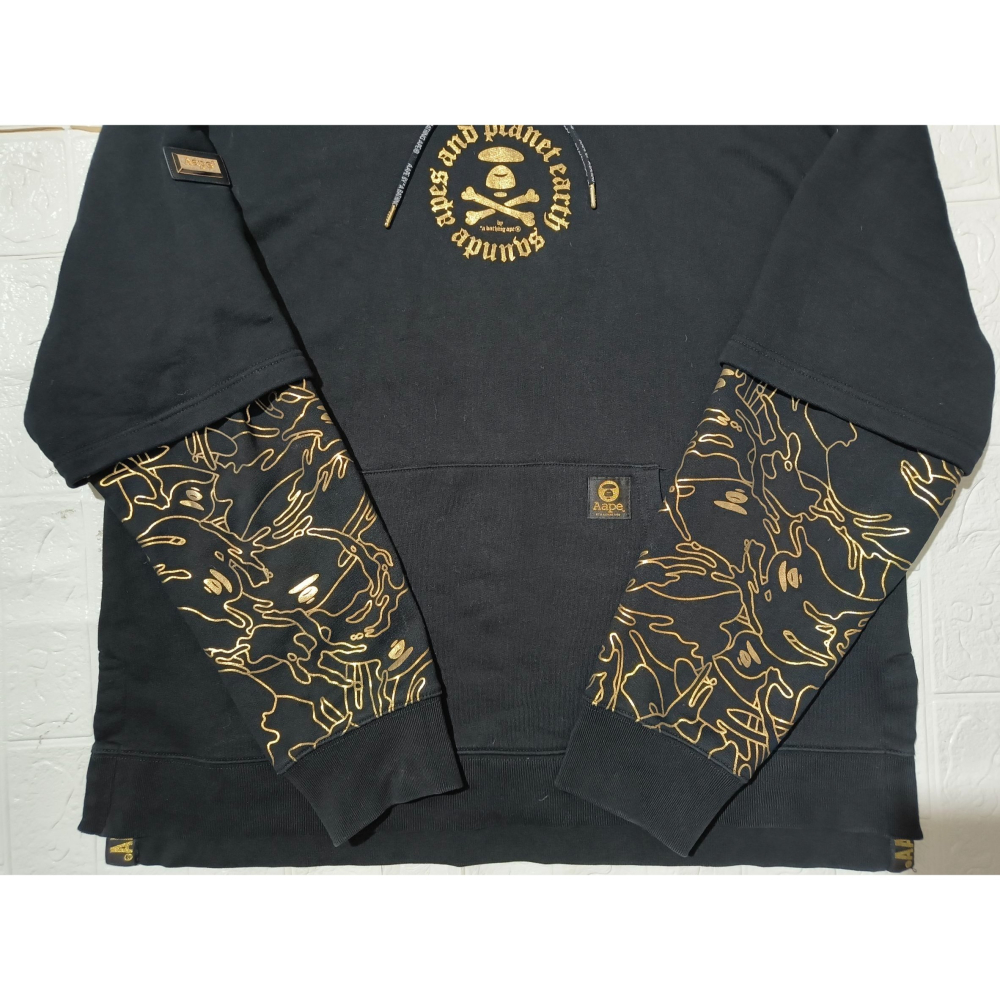 (0696) AAPE 帽T 胸圍132 衣長75-78-細節圖2