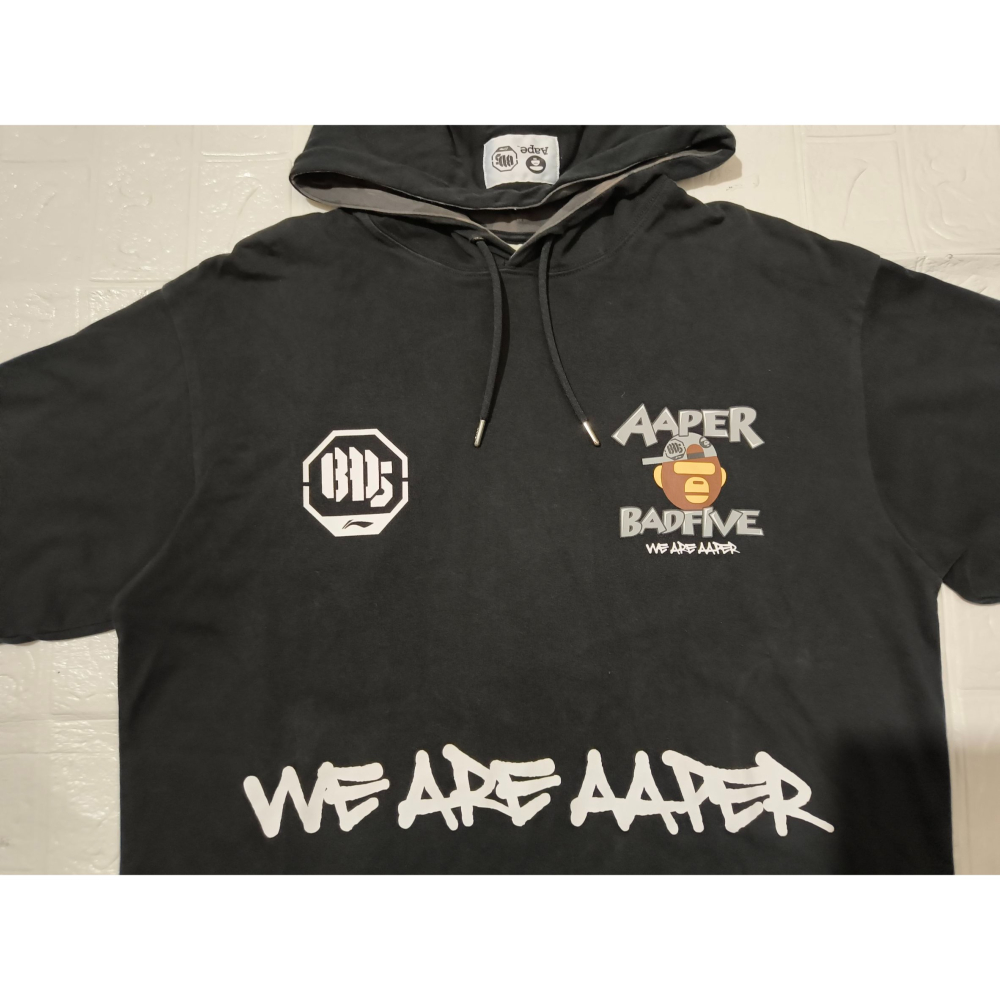 (0829) AAPE 短袖 帽T 胸圍112 衣長70-細節圖2