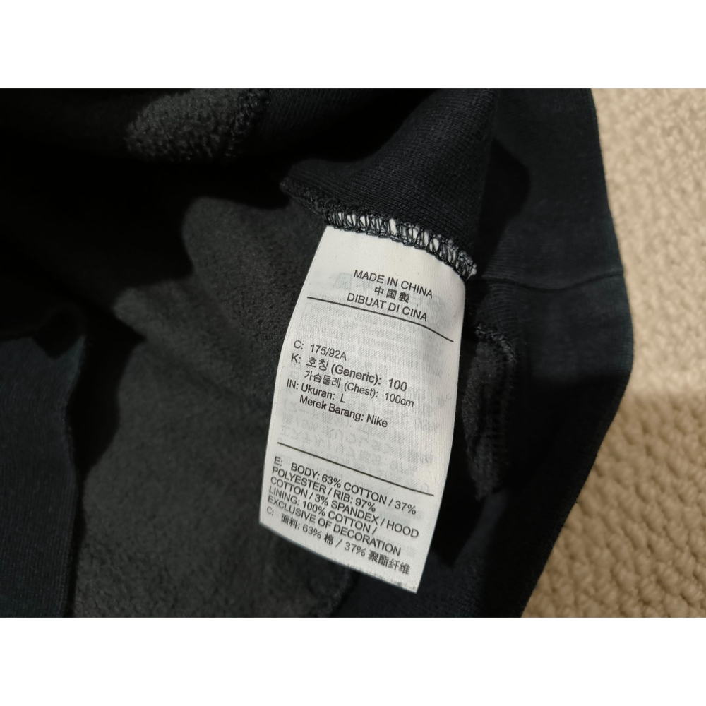 (1124) NIKE 帽T 胸圍112 衣長64 CU3618 010-細節圖6
