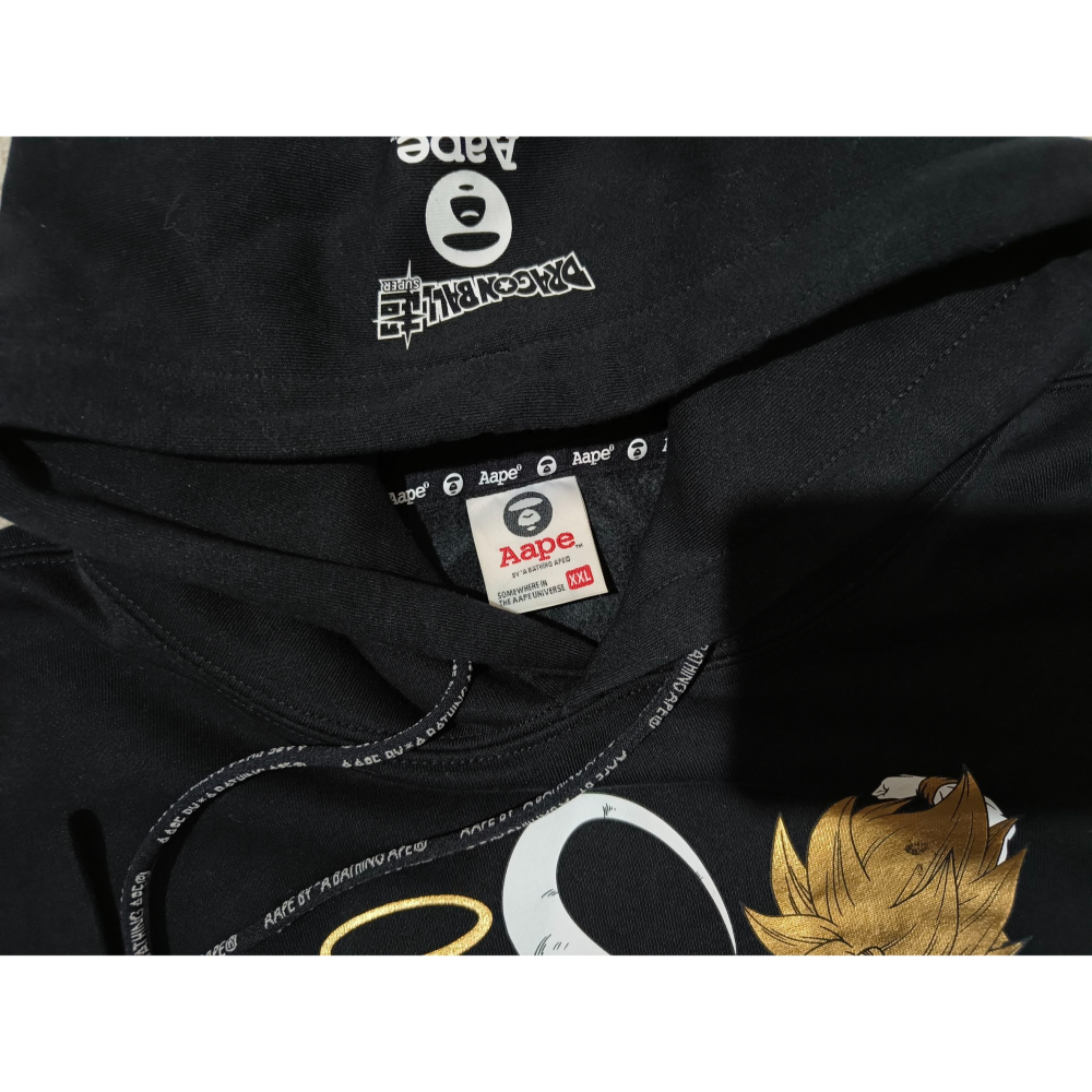 (1374) AAPE 七龍珠 帽T 胸圍124 衣長72-細節圖5