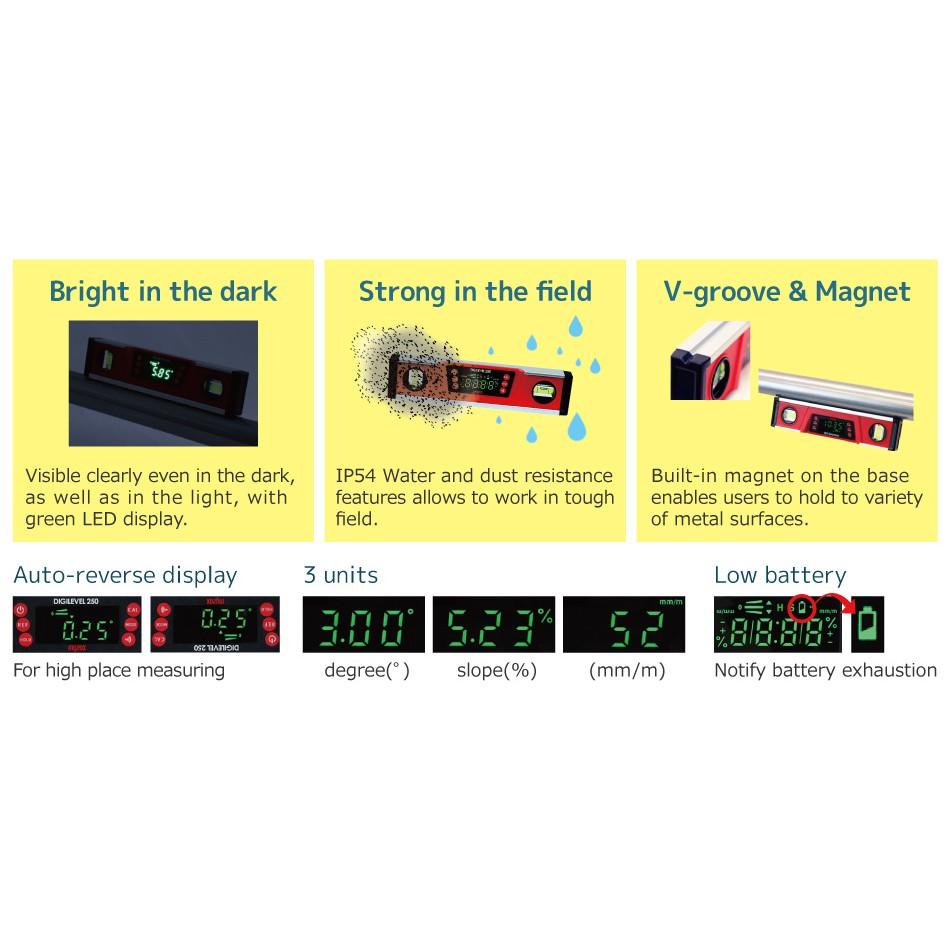 日本MYZOX電子水平尺 DGL-250 (附磁)-細節圖2
