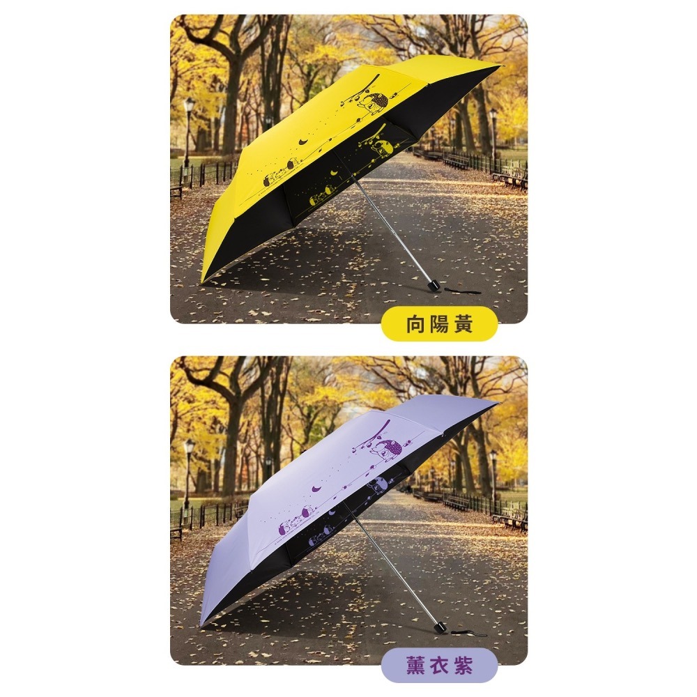 雙龍牌文創＿刺蝟星月雙面黑膠晴雨手動折傘 22吋-細節圖3