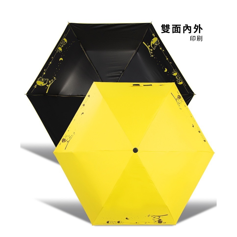 雙龍牌文創＿刺蝟星月雙面黑膠晴雨手動折傘 22吋-細節圖6