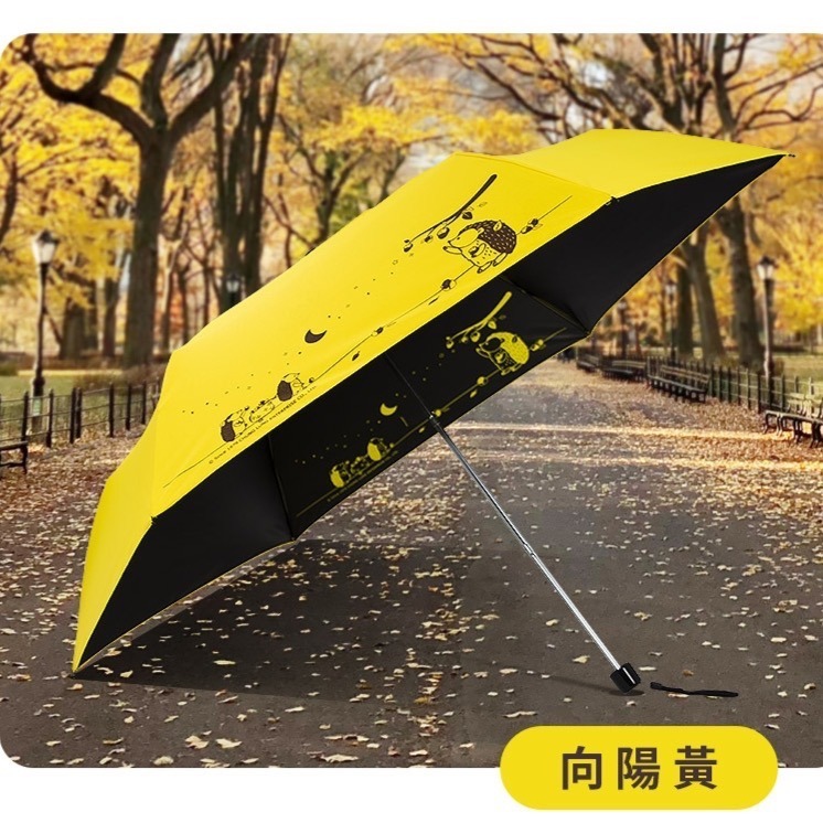雙龍牌文創＿刺蝟星月雙面黑膠晴雨手動折傘 22吋-規格圖8