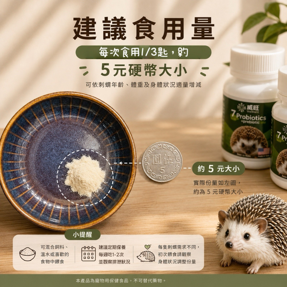 威旺（WeWant) 刺蝟專用益生菌-細節圖2