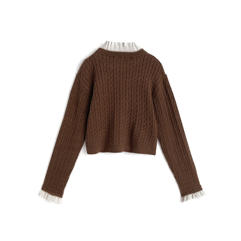 Anita Japan代購 🌸 日本 GRL 氣質甜美 荷葉邊 層次針織上衣 針織 長袖 短版 pm728-細節圖9