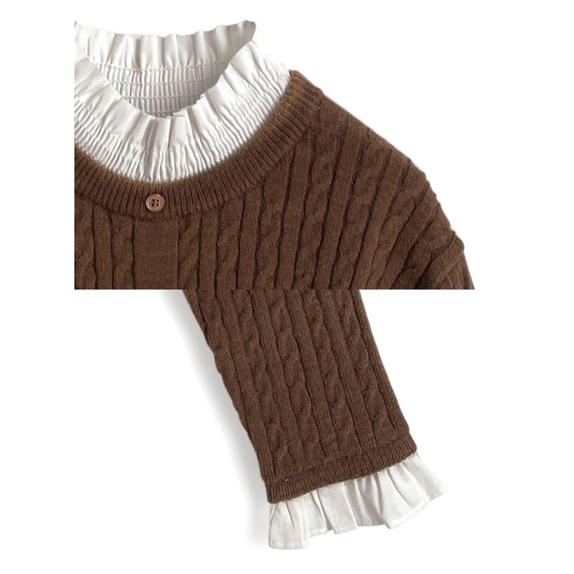 Anita Japan代購 🌸 日本 GRL 氣質甜美 荷葉邊 層次針織上衣 針織 長袖 短版 pm728-細節圖10