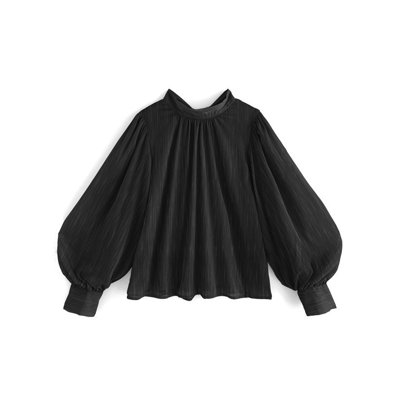 Anita Japan代購 🌸 日本GRL 亮絲感 雪紡背綁帶襯衫 優雅氣質 襯衫 蝴蝶結 OL衫 長袖 tg651-規格圖9