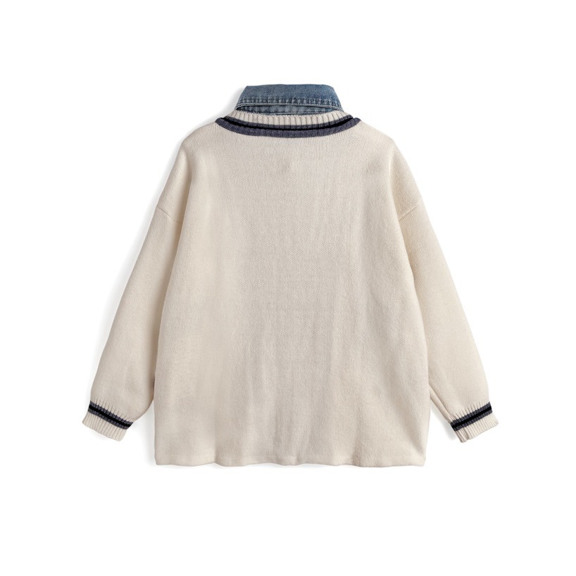 Anita Japan代購 🌸 日本 GRL 獨特 牛仔拼接 針織開衫 外套 罩衫 針織 牛仔 pu66-細節圖4