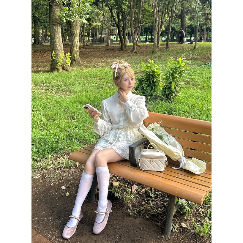 Anita Japan代購 🌸 日本 GRL 甜美荷葉邊 腰部綁帶 襯衫 休閒風 長袖 tu1820-細節圖4