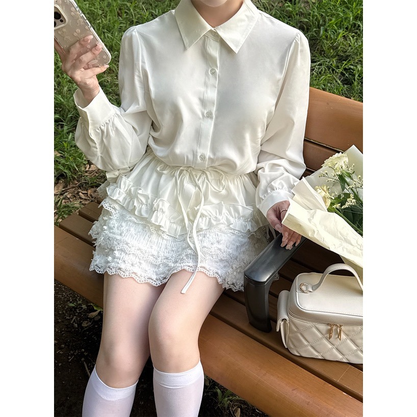 Anita Japan代購 🌸 日本 GRL 甜美荷葉邊 腰部綁帶 襯衫 休閒風 長袖 tu1820-細節圖2