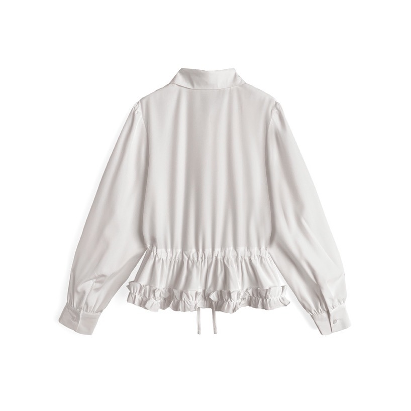 Anita Japan代購 🌸 日本 GRL 甜美荷葉邊 腰部綁帶 襯衫 休閒風 長袖 tu1820-細節圖6