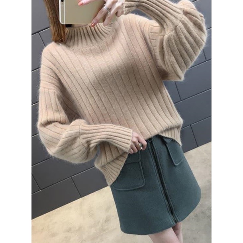 Anita Japan代購 🌸 日本 GRL 簡約休閒 高領羅紋針織上衣 長袖 針織 羅紋 舒適 ab022f-細節圖7