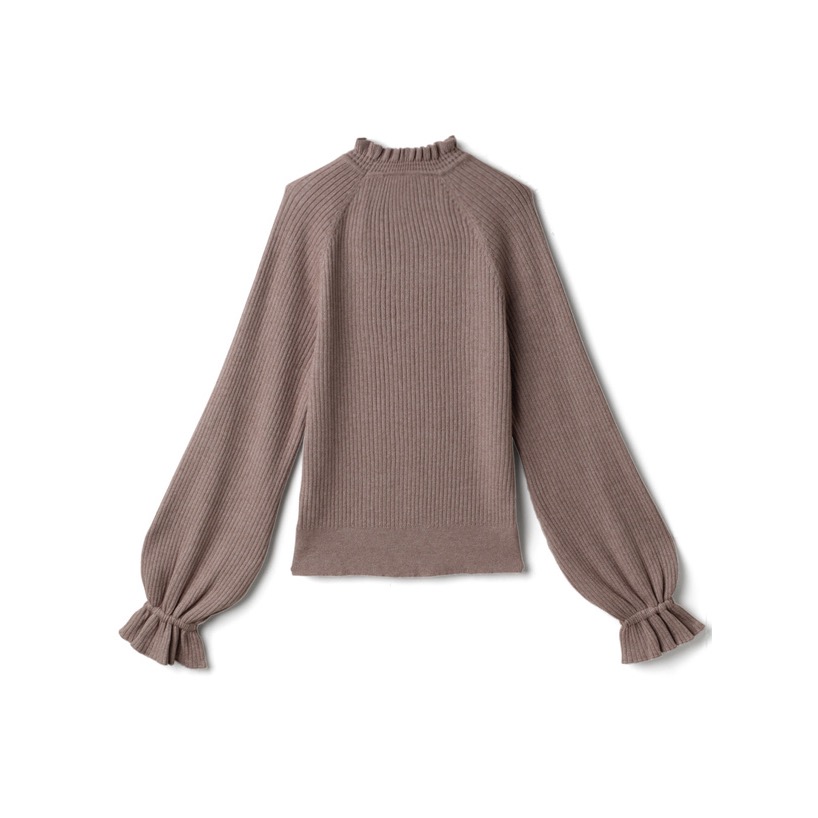 Anita Japan代購 🌸 日本GRL 氣質 荷葉領糖果袖針織上衣 甜美 針織 長袖 mb1088-細節圖6