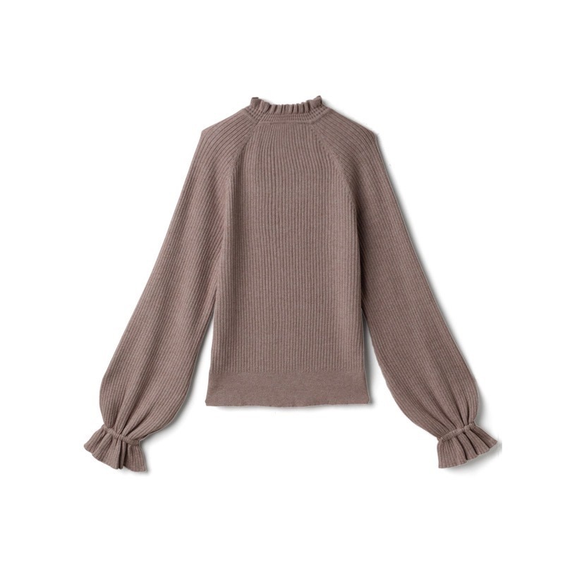 Anita Japan代購 🌸 日本GRL 氣質 荷葉領糖果袖針織上衣 甜美 針織 長袖 mb1088-細節圖6