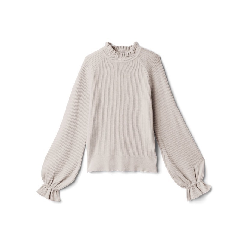 Anita Japan代購 🌸 日本GRL 氣質 荷葉領糖果袖針織上衣 甜美 針織 長袖 mb1088-規格圖8