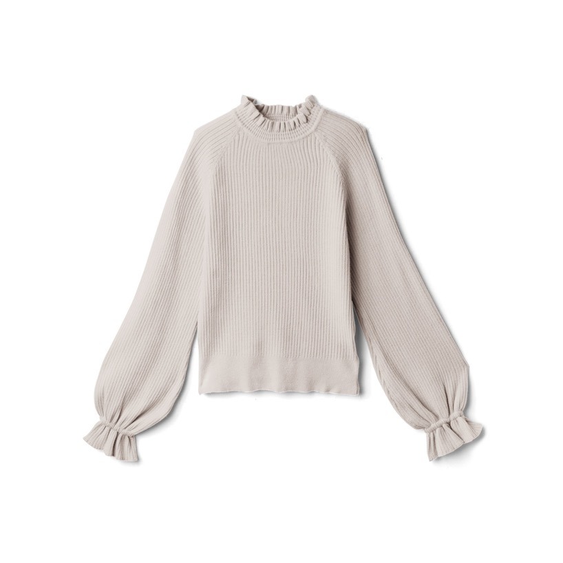 Anita Japan代購 🌸 日本GRL 氣質 荷葉領糖果袖針織上衣 甜美 針織 長袖 mb1088-規格圖8